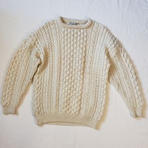 Irishheritage Of Ancient Traditional Stitches Claournic Sweater Crewneck White S